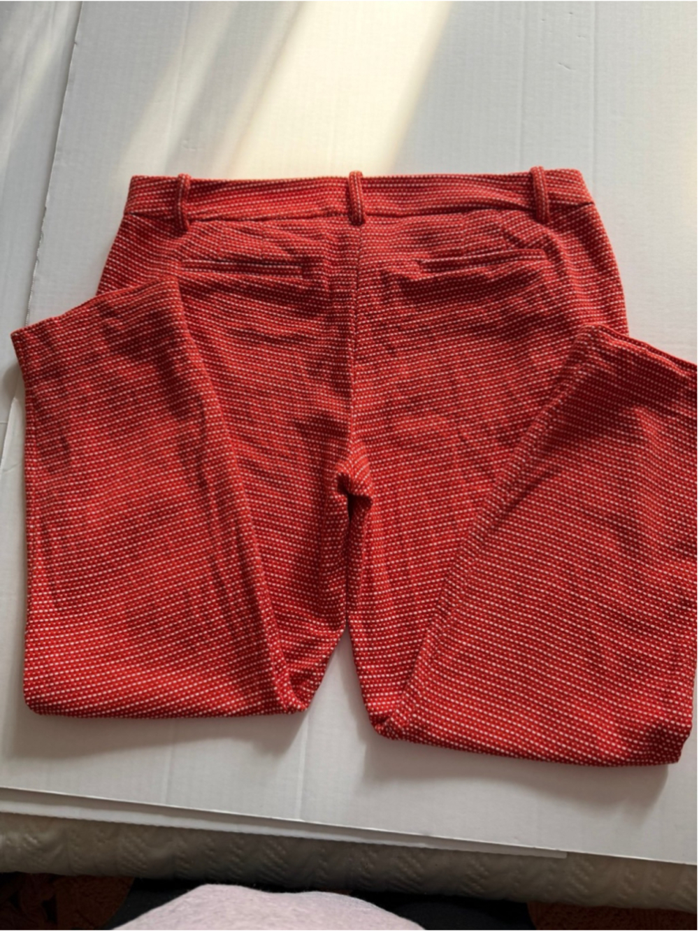 J.Crew City Fit cropped pants orange and white dotted sz 8 - Picture 2 of 6